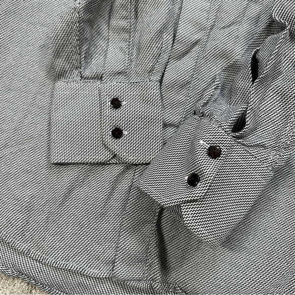 Versace Classic Men’s Button Up Shirt Longsleeve Sharkskin Print Geometric M - Picture 7 of 15